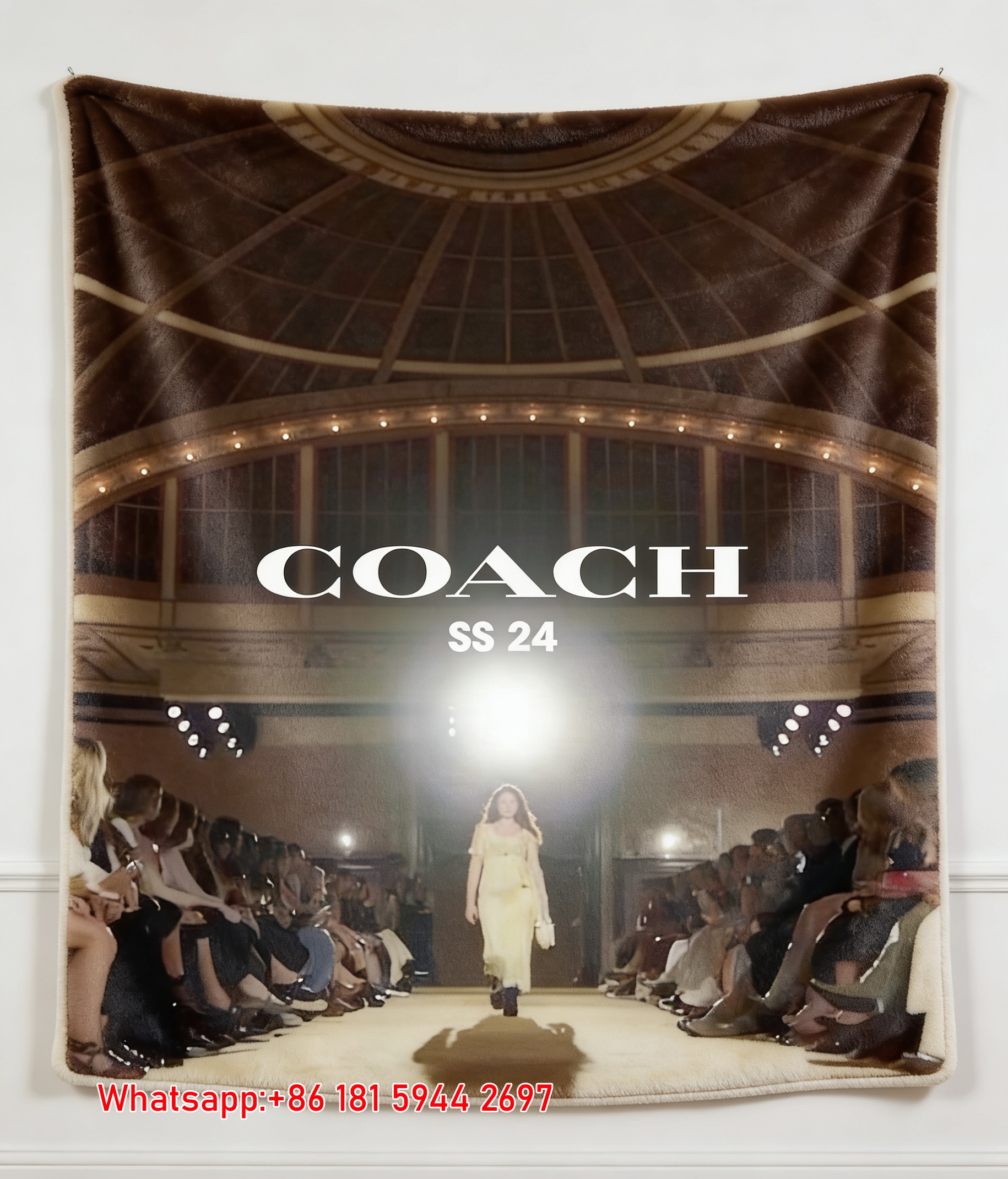 Coach SS24 Runway Show Print Flannel Sofa Throw Blanket for Wall Decor C214